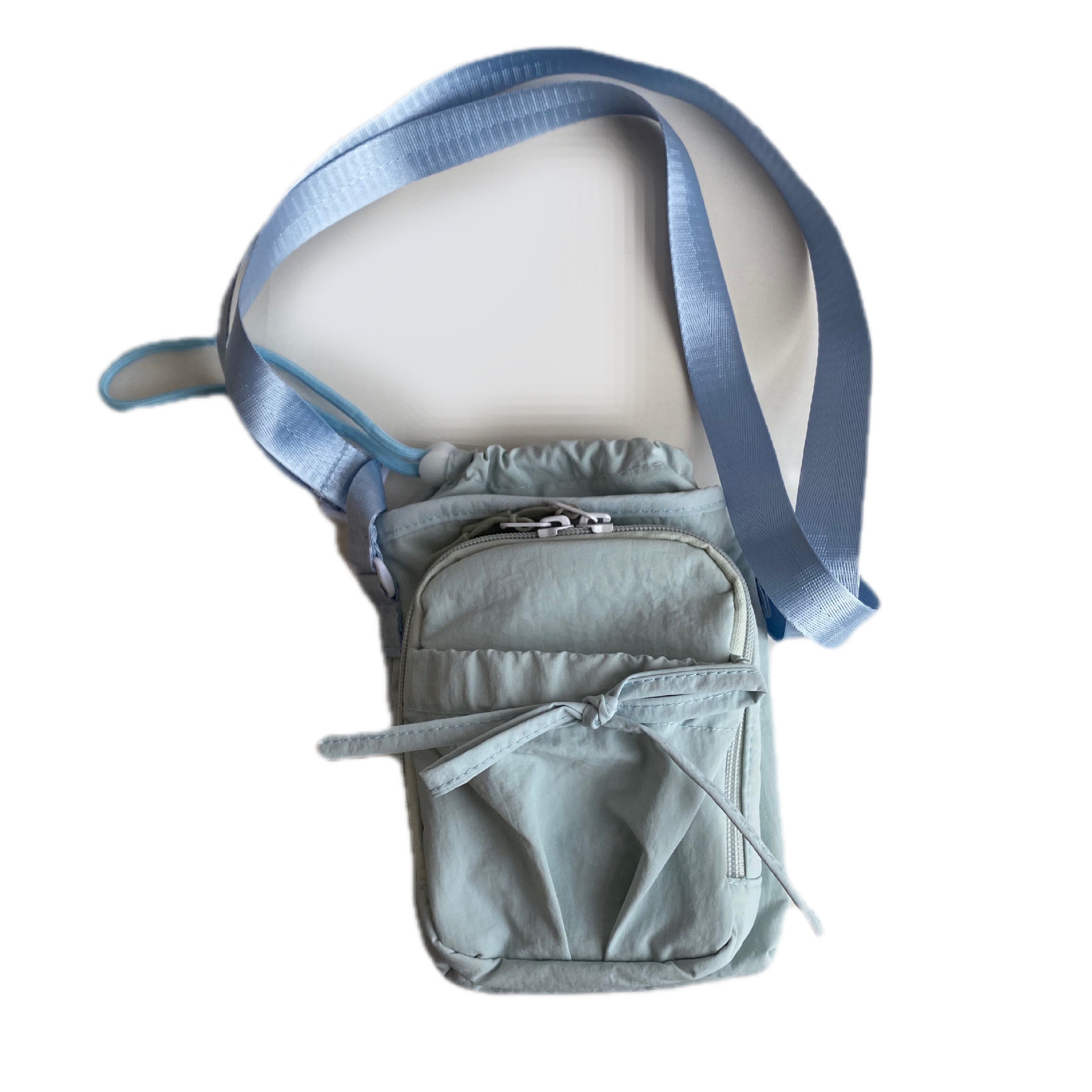 Simple butterfly end mouth crossbody bag for both men and women, mobile phone bag, water cup bag, umbrella bag, two-layer single-shoulder crossbody bag Item Picture