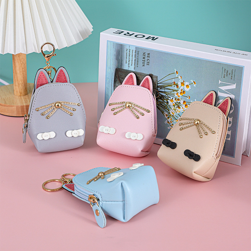 A new mini, cute and Ins-style cartoon student portable coin key waterproof wallet full figure