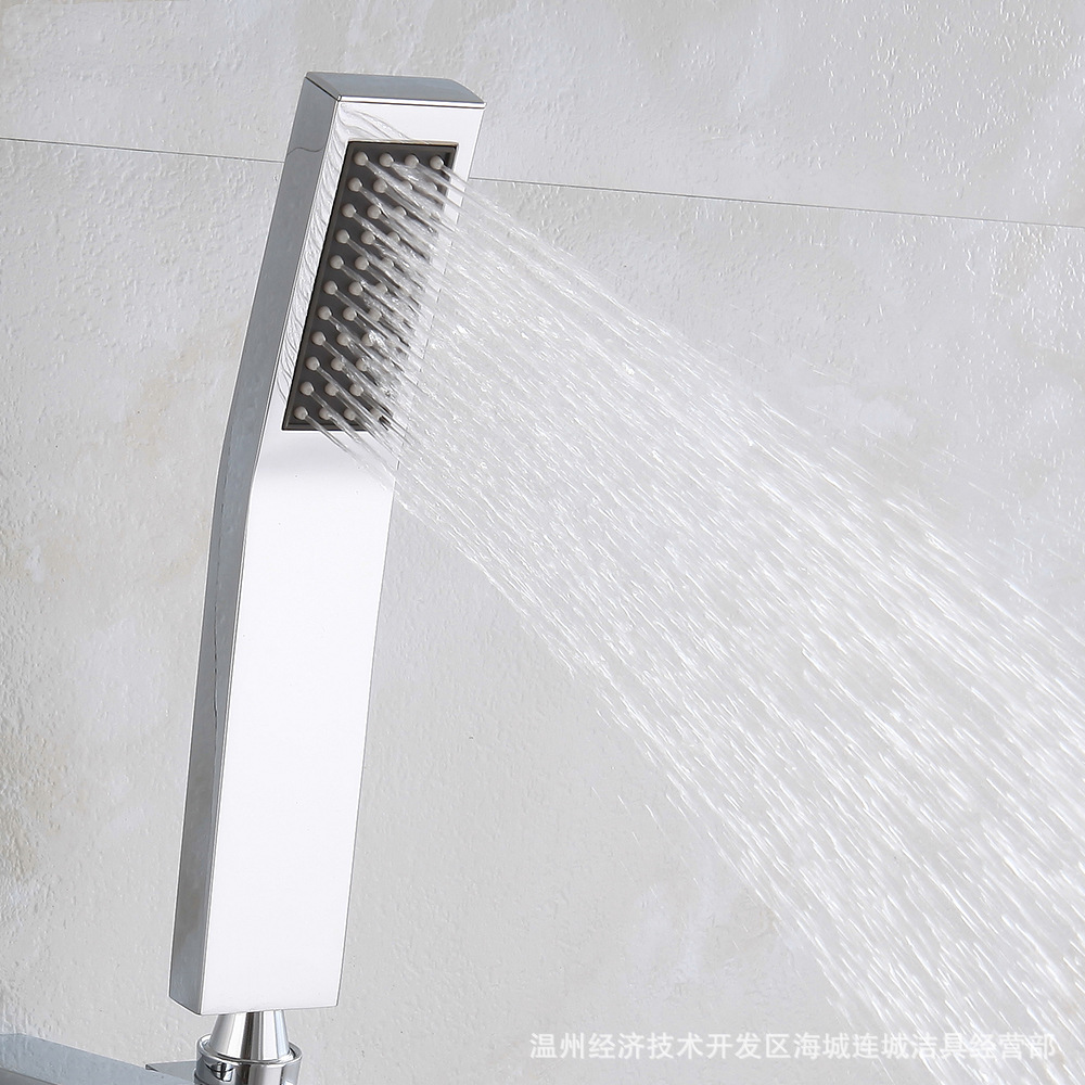 Cross-border American-style bathroom stainless steel hand-held square shower head, pressurized shower head, showerhead, Amazon details Picture
