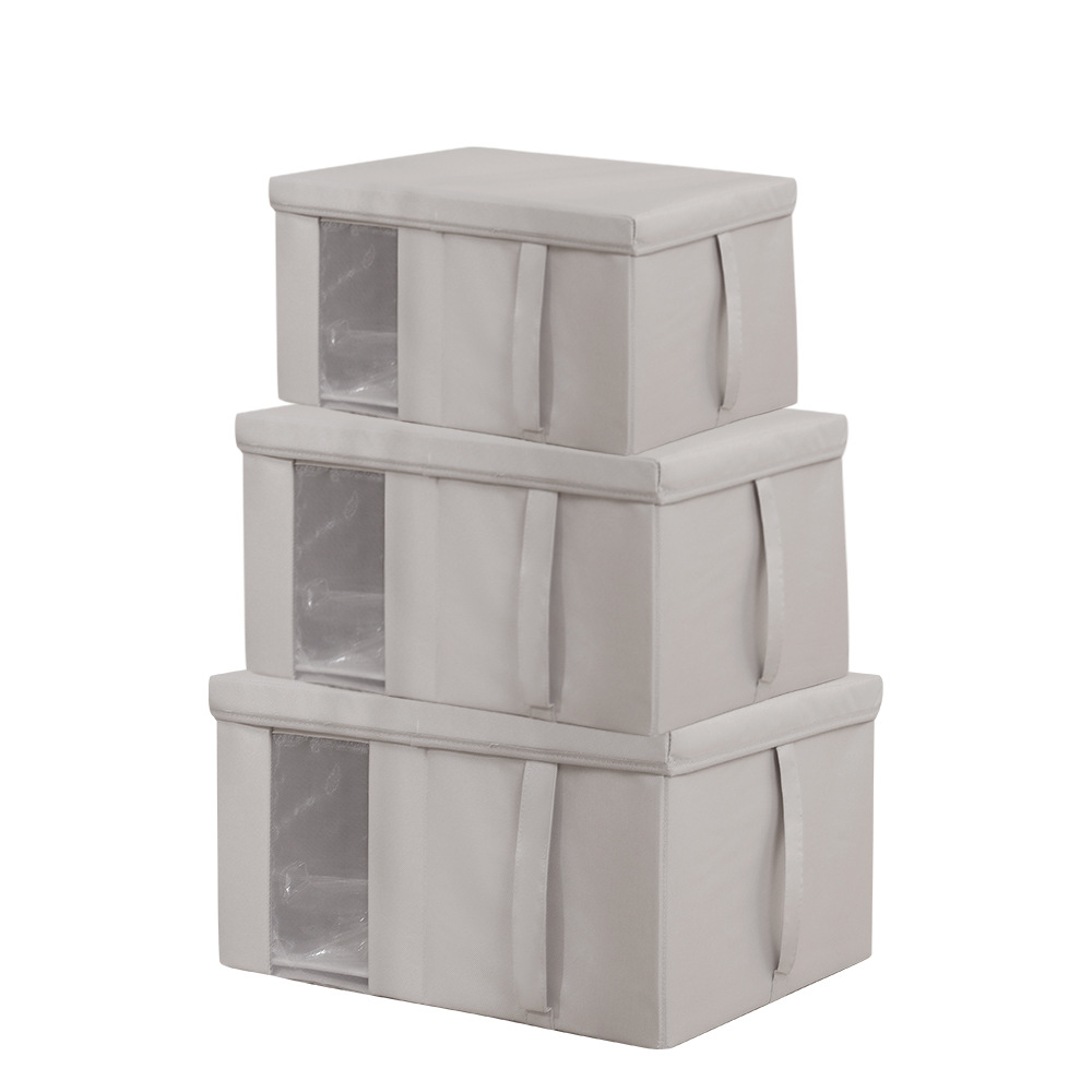 Amazon cross-border quilt storage box, transparent window, cotton and linen bedroom quilt storage bag, clothes drawer storage box Specification drawing