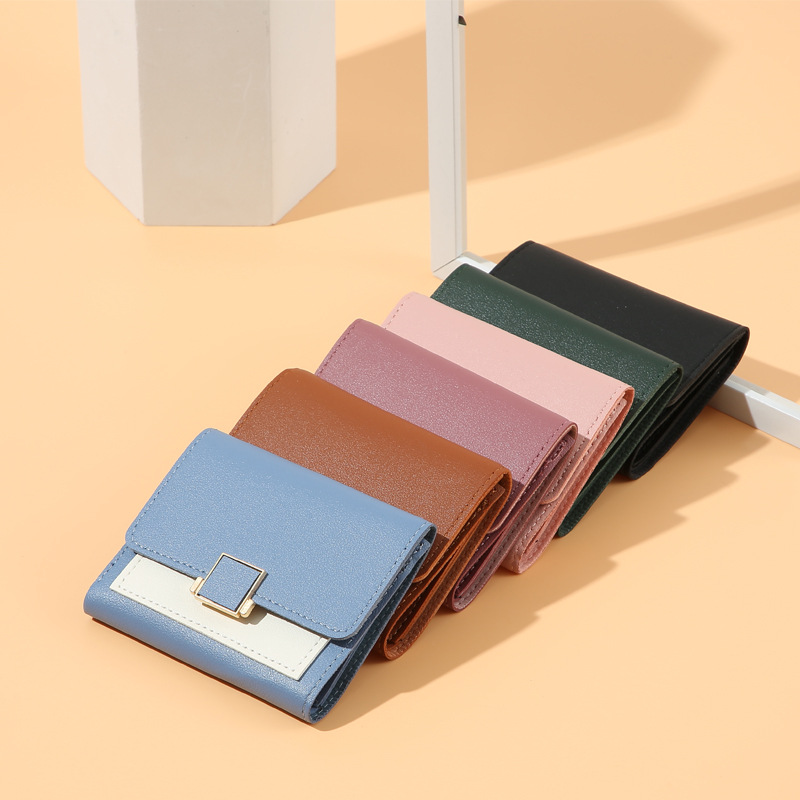 【 Factory Direct Sales 】 Exquisite, fashionable and simple card bag with contrasting colors, short small coin purse, cute Japanese and Korean students Specification drawing