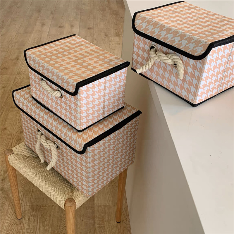 Simple and Ins-style thousand-bird grid dust-proof large-capacity storage box, desktop miscellaneous storage box, storage box, home storage details Picture