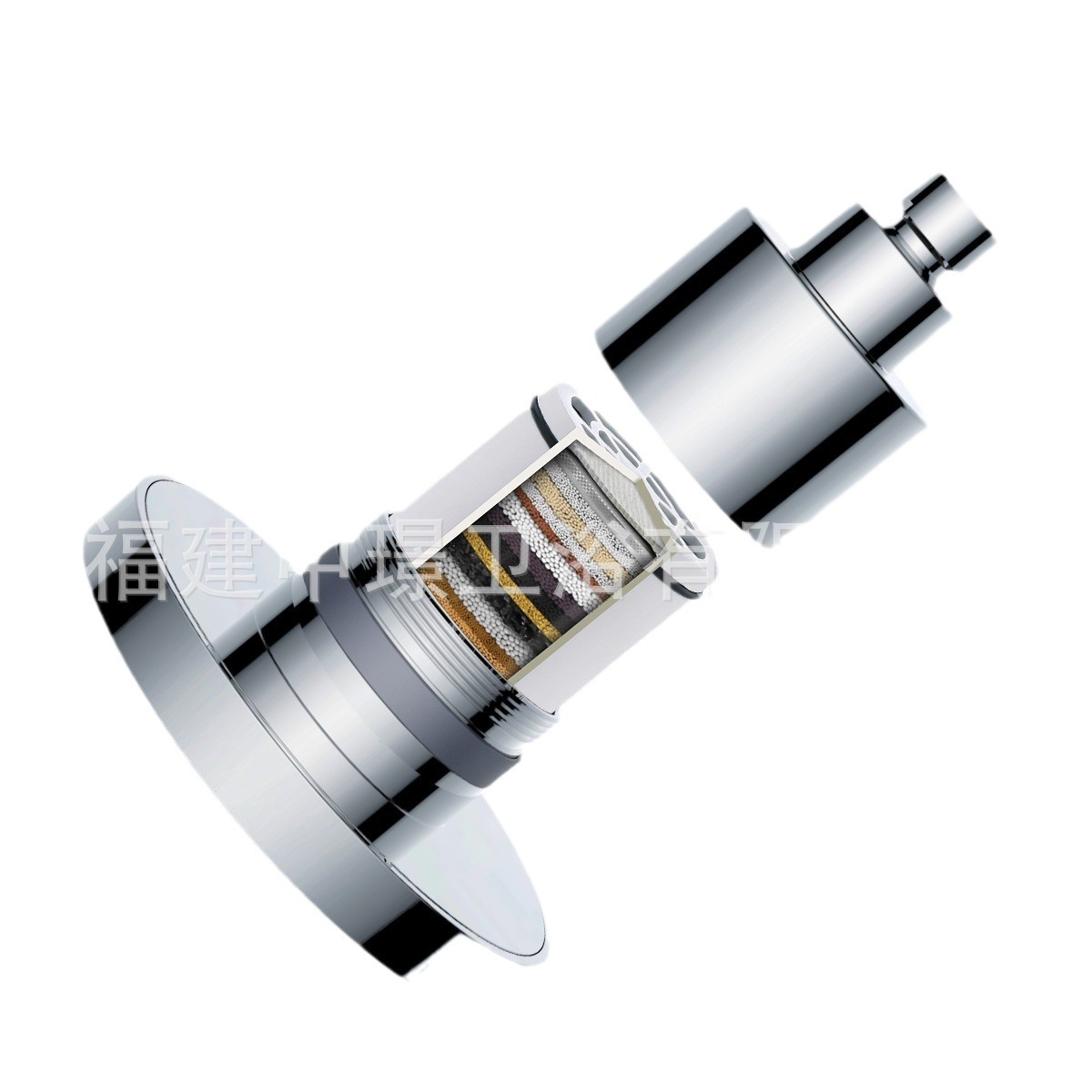 Amazon American-style concealed shower top spray 6-inch pressurized filter electroplated showerhead round bathroom showerhead Item Picture