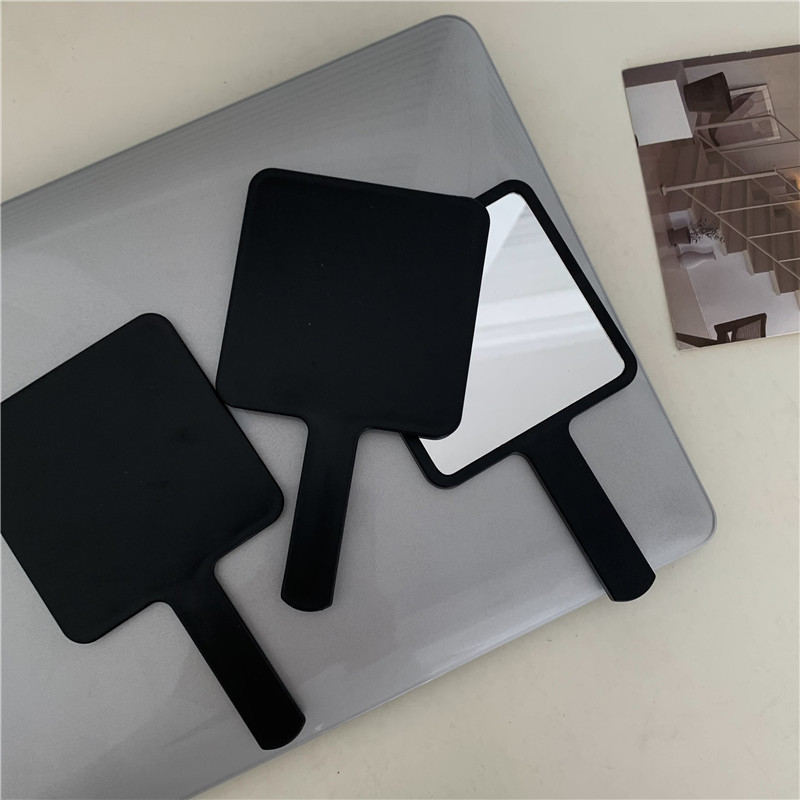 ins simple solid-color handle mirror, portable makeup mirror, high appearance level, handheld touch-up mirror, small hand-held mirror full figure