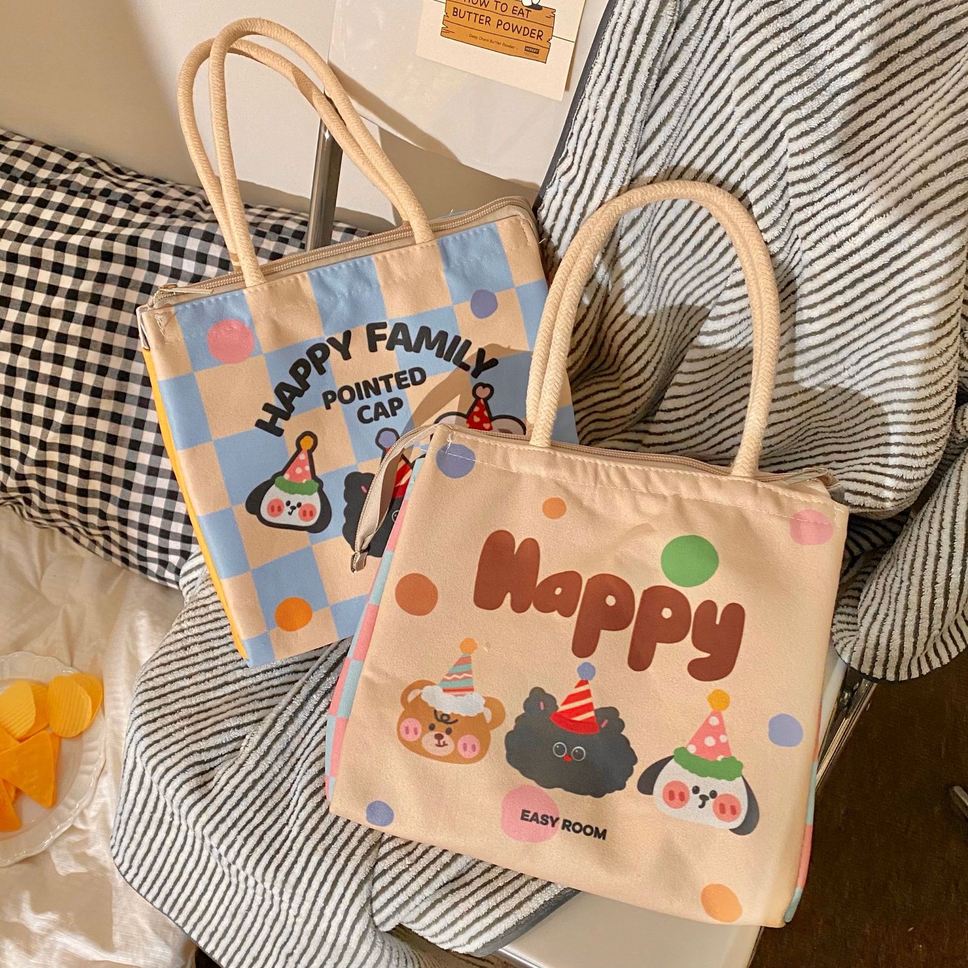 Cute lunch box bag for students and office workers, thickened aluminum foil hand-held bag, insulated bag, lunch box bag for girls Application Scenario