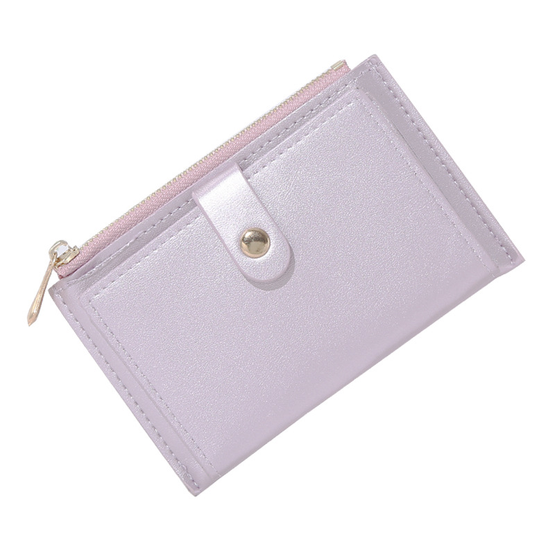 The new 2021 women's wallet is a short wallet with a cute and simple pearlescent design. It is a student coin purse with a niche design for women Item Picture