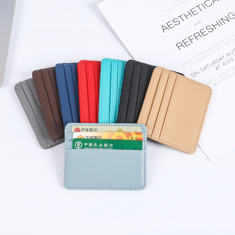 Small leather pu cross-border stock card case, large capacity card case, small card case, multi-card case, women's card set card case wholesale full figure