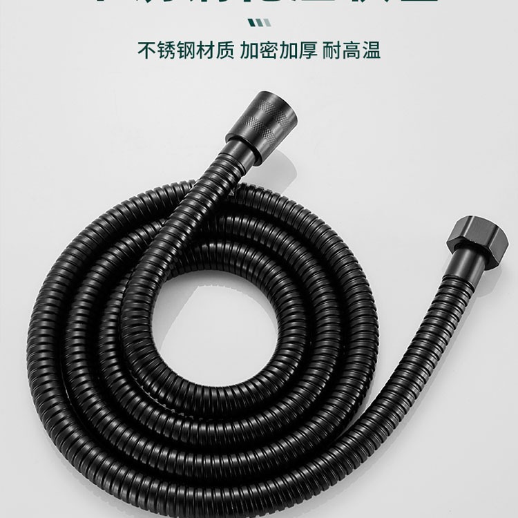 Black five-speed showerhead accessories without holes, bathroom handheld showerhead, shower pipe set, hand spray Application Scenario