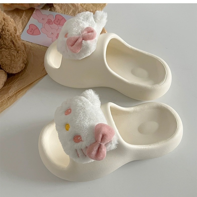 eva cartoon cat thick-soled slippers, waterproof flip-flops, women's summer breathable, indoor anti-slip flip-flops full figure