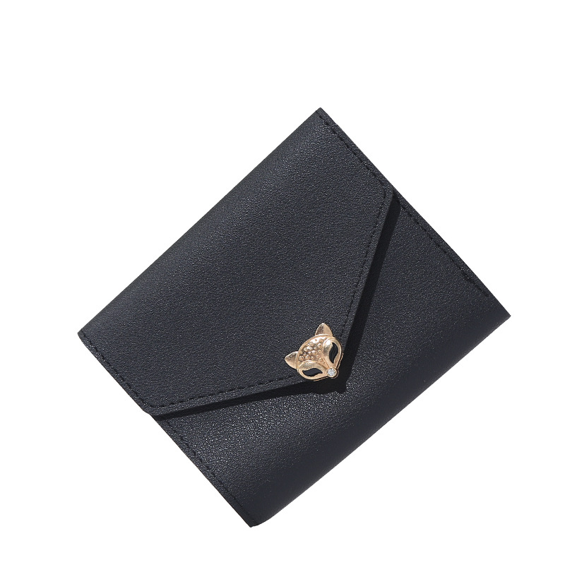 Wholesale of 2021 new style wallets for female junior high school students, short and fashionable Korean-style hand-held bags in solid colors and versatile wallets Item Picture