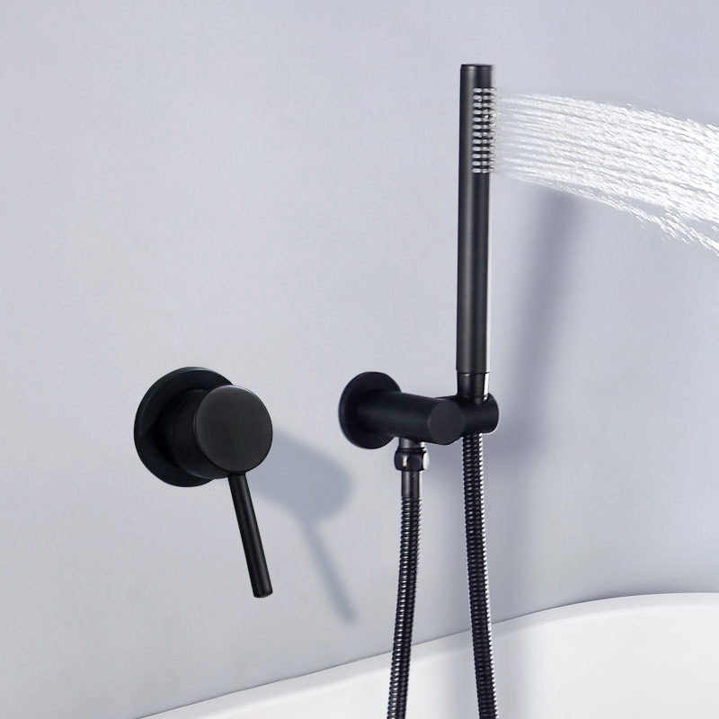 Concealed all-copper household chrome-colored in-wall cold and hot water hotel and homestay simple shower head set AL2009 Specification drawing