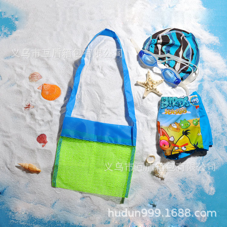 Outdoor children's toy quick organizing and storage bag, nylon mesh small, seaside sand-digging tools and sundries handbag details Picture