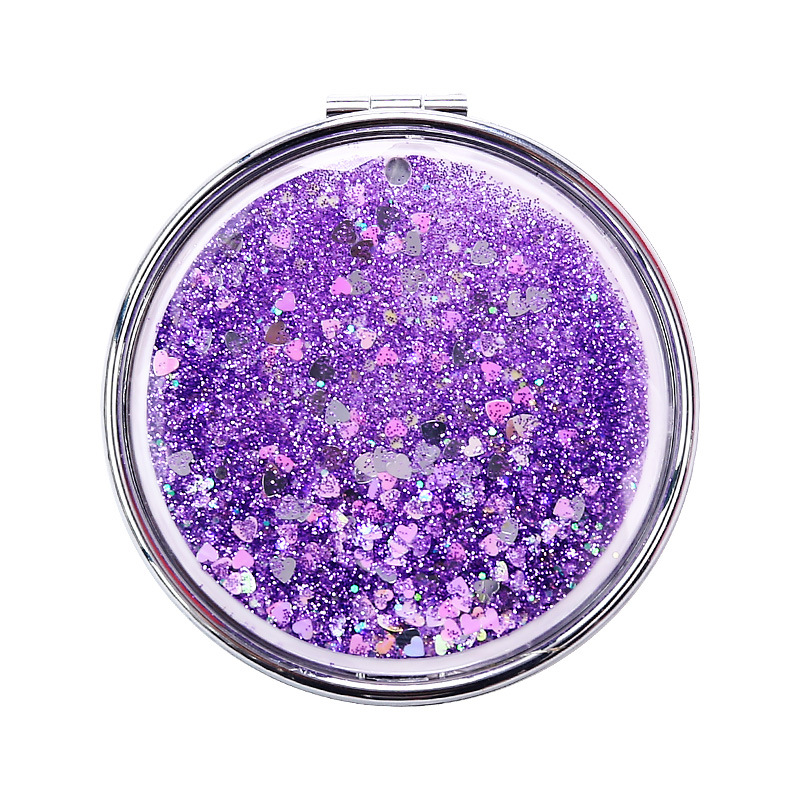 A cute double-sided magnifying mirror by a student with a girlish heart, a small handheld portable flip cover and folding makeup mirror Item Picture