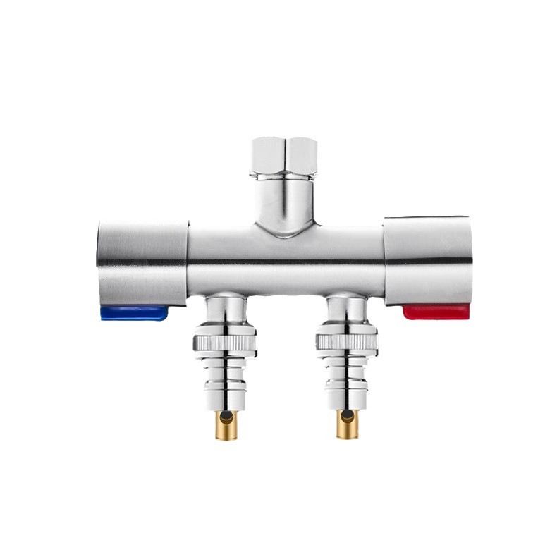 Special one-in-two-out three-way water divider valve and diverter for washing machine faucet 1-in-2 adapter, dual-purpose Angle valve Item Picture