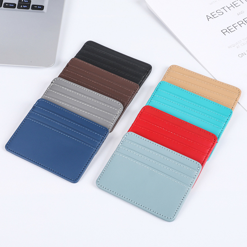 Small leather pu cross-border stock card case, large capacity card case, small card case, multi-card case, women's card set card case wholesale details Picture