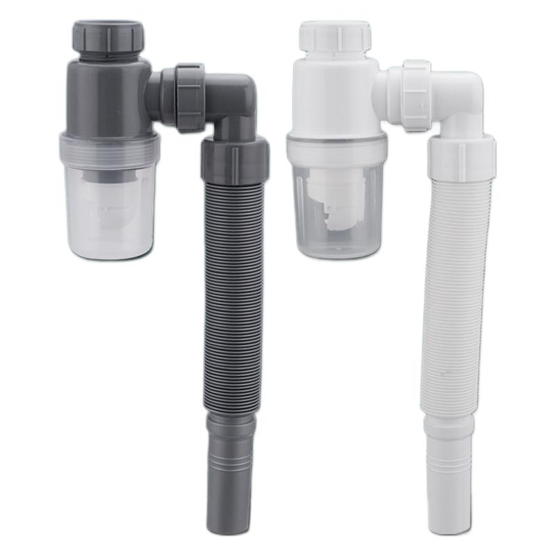 Washbasin anti-odor drain P-shaped drain black P-shaped drain anti-odor transparent drain high-end bathroom cabinet Item Picture
