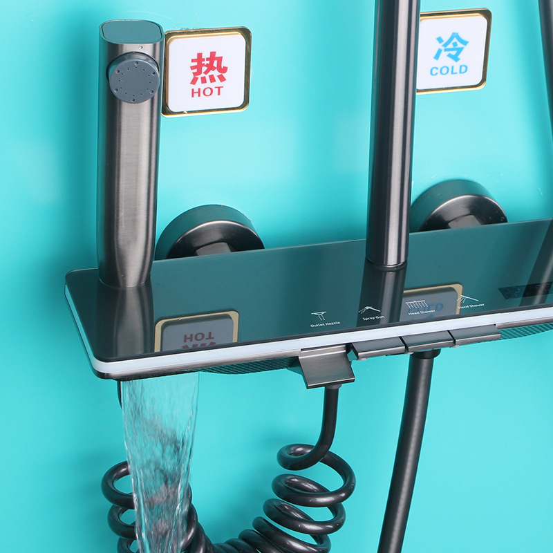 Shower head set, household constant-temperature bathroom, hot and cold shower head, pressurized rain shower, wall-mounted shower Application Scenario