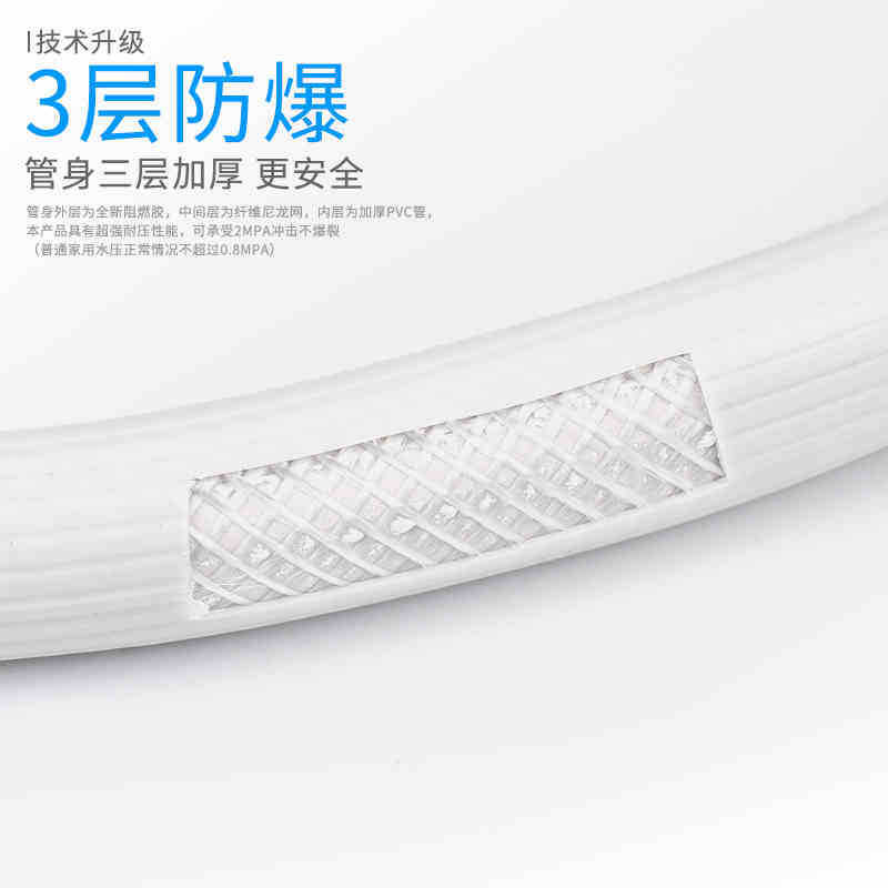 General-purpose fully automatic washing machine water inlet pipe extended pvc water supply pipe extended hose steel head details Picture