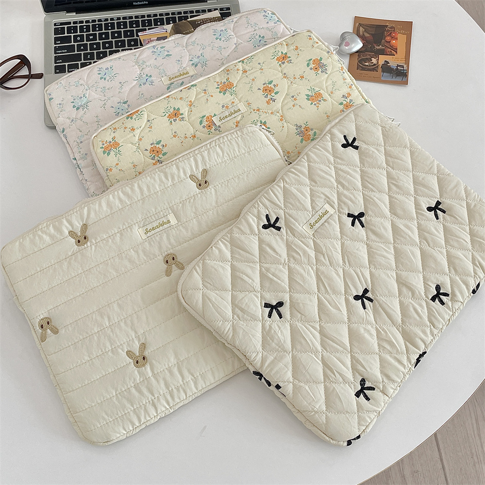 52191 Korean ins tablet computer storage cute diamond-shaped embroidered rabbit 11/13/15-inch notebook storage full figure