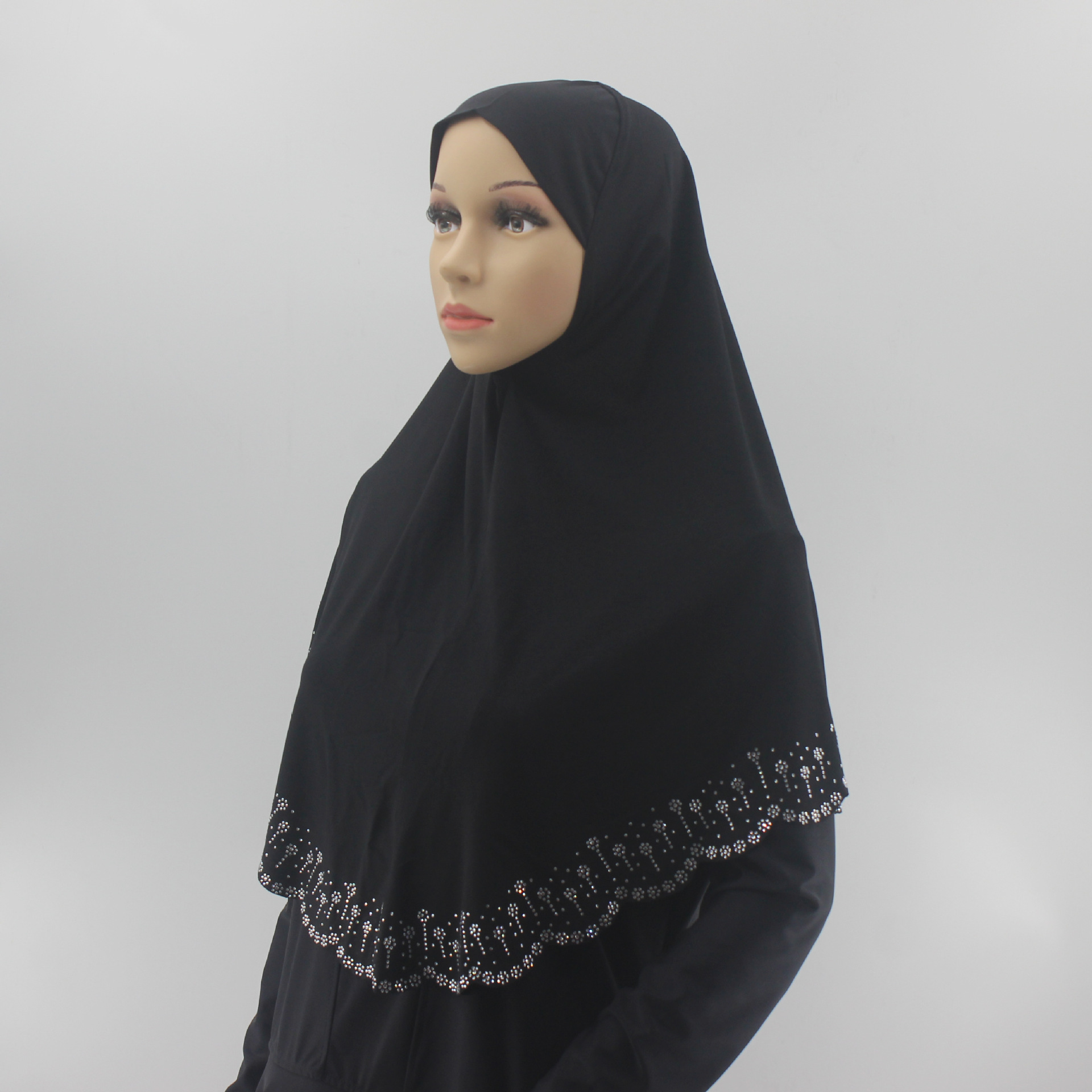 Crystal linen solid color adult daily work headscarf, Malay simple scarf hijab scarf Muslim headscarf Item Picture