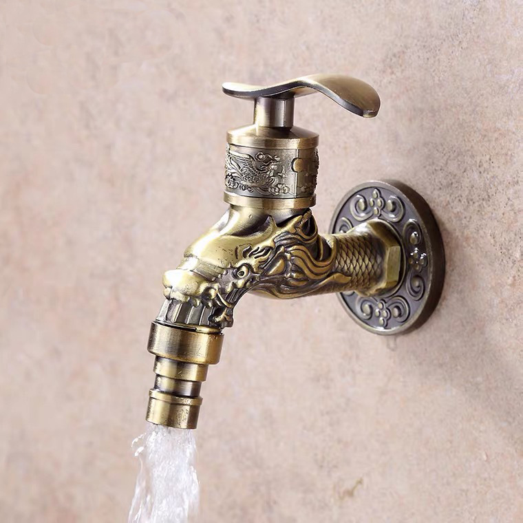 c zinc alloy European-style antique faucet, single-cooling washing machine mop, sink faucet, wall-mounted retro faucet Specification drawing