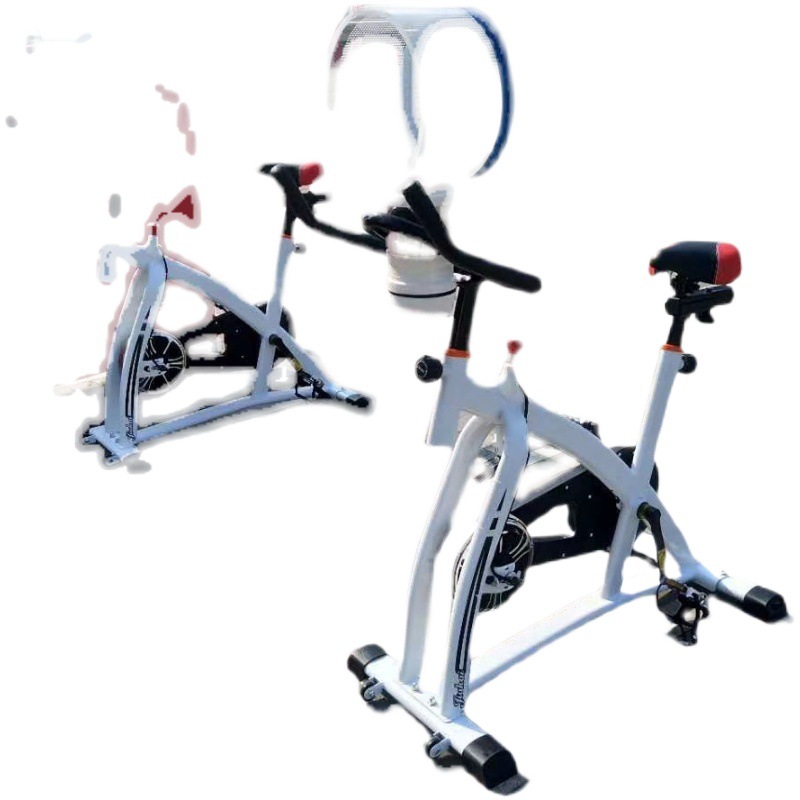 The celebration features multiple people renting foot devices, warm-up props, cycling, generating electricity from each bike, and interactive white races Item Picture