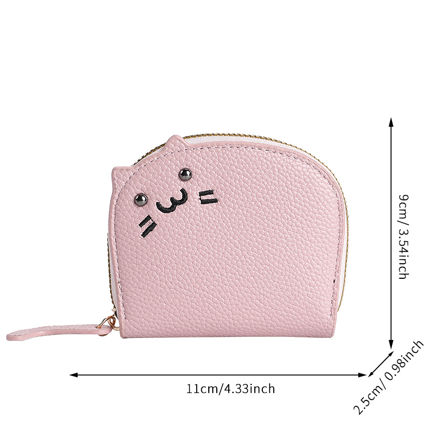 The 2023 new cat-shaped card case for ladies is a compact, trendy, cute, multi-slot, high-end cartoon coin purse that is both portable and adorable Item Picture