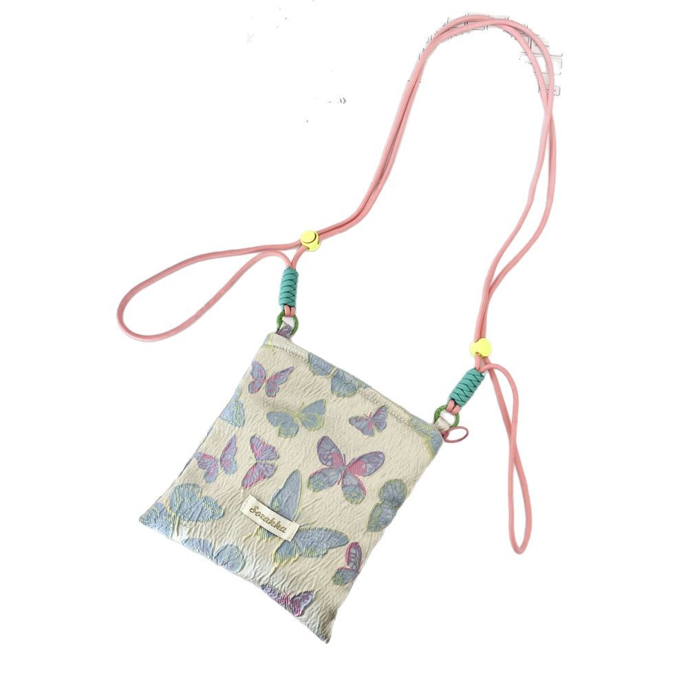 5431 Spring/Summer New color butterfly phone bag, miscellaneous storage, single-shoulder crossbody bag, sweet and adjustable small bag Item Picture