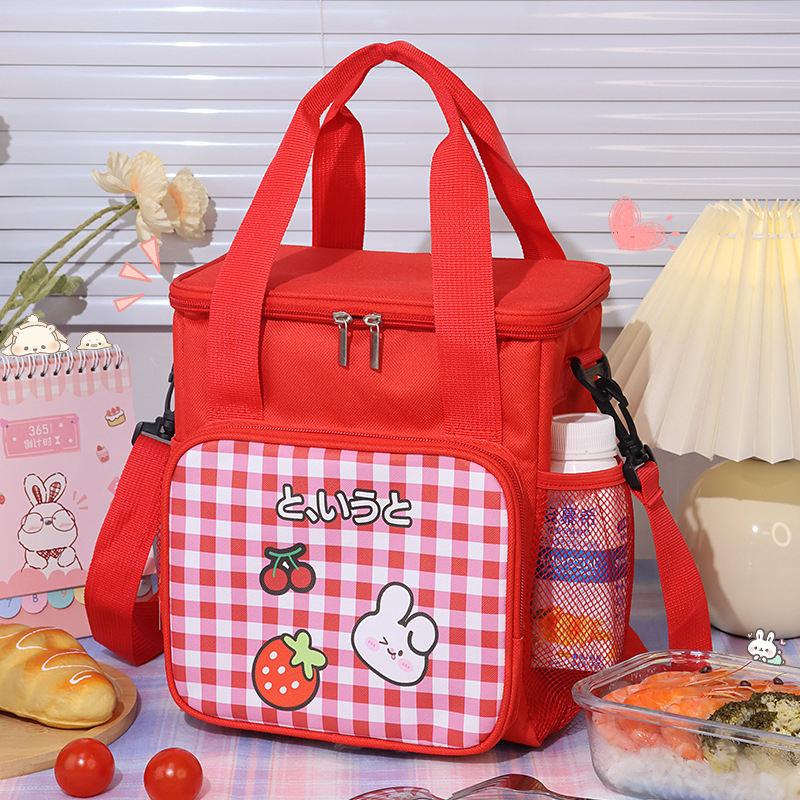Cartoon lunch box bag, insulated bag, aluminum foil thickened insulated bag, hand-held shoulder bag, portable bento bag, picnic bag for going out full figure