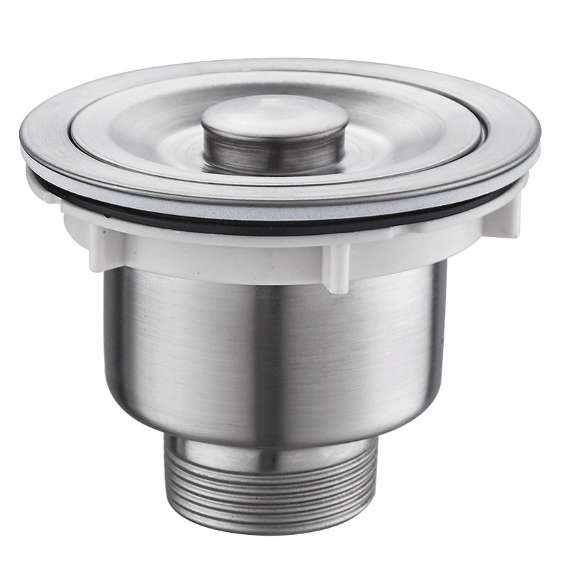 Kitchen sink, stainless steel drain, steel head, single and double sink for washing vegetables, accessories, lifting cage, basket and downspout Item Picture