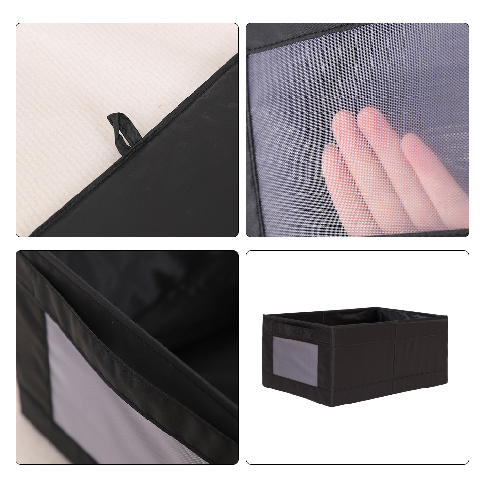 Cross-border folding drawer-type mesh storage box, twill fabric breathable wardrobe, clothing drawer-type underwear storage box details Picture
