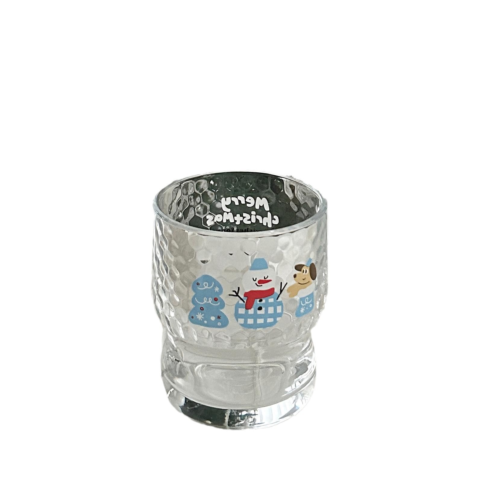 Christmas atmosphere, cute snowman glass cups, cartoon juice cups, couple breakfast milk cups, office coffee cups Item Picture