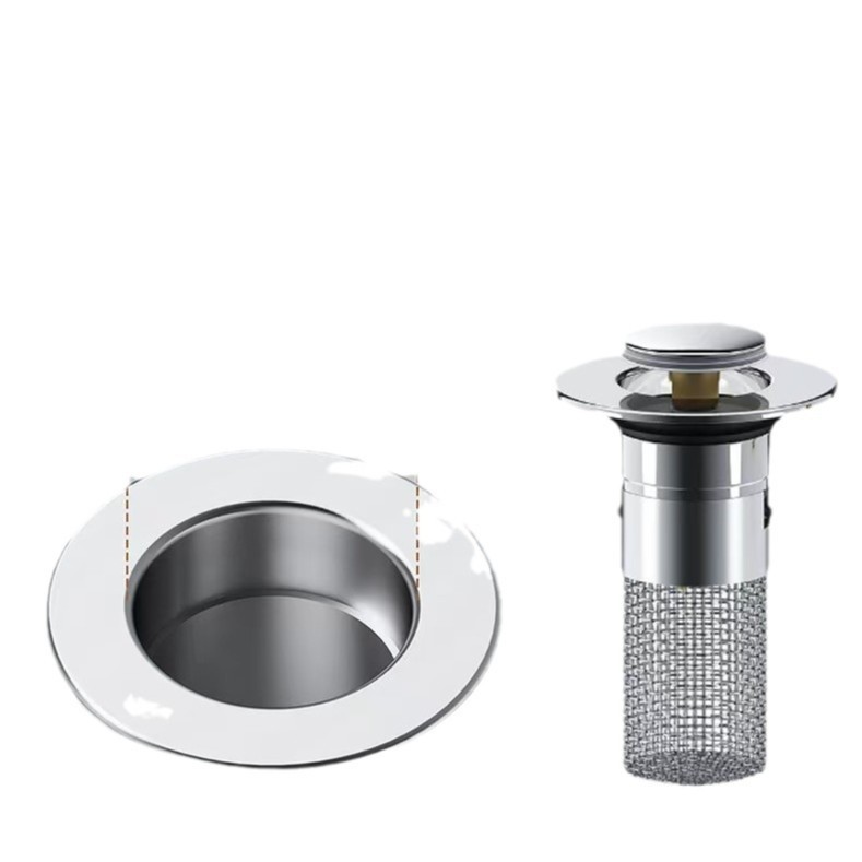 Washbasin leakage plug, bouncing and pressing type filter screen, anti-odor and anti-clogging drain, washbasin universal accessories Item Picture