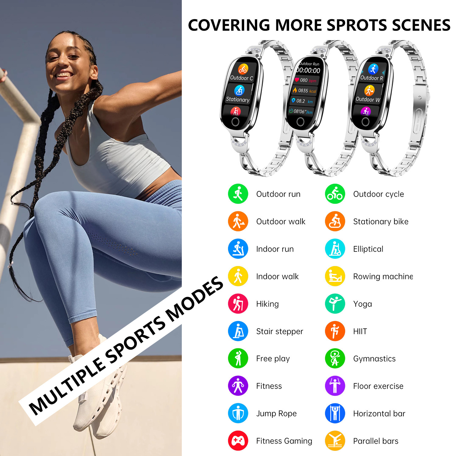 The new product F81 women's smartwatch is a non-invasive blood glucose, blood oxygen, blood pressure, body temperature and heart rate monitoring fitness step-counting wristband Specification drawing
