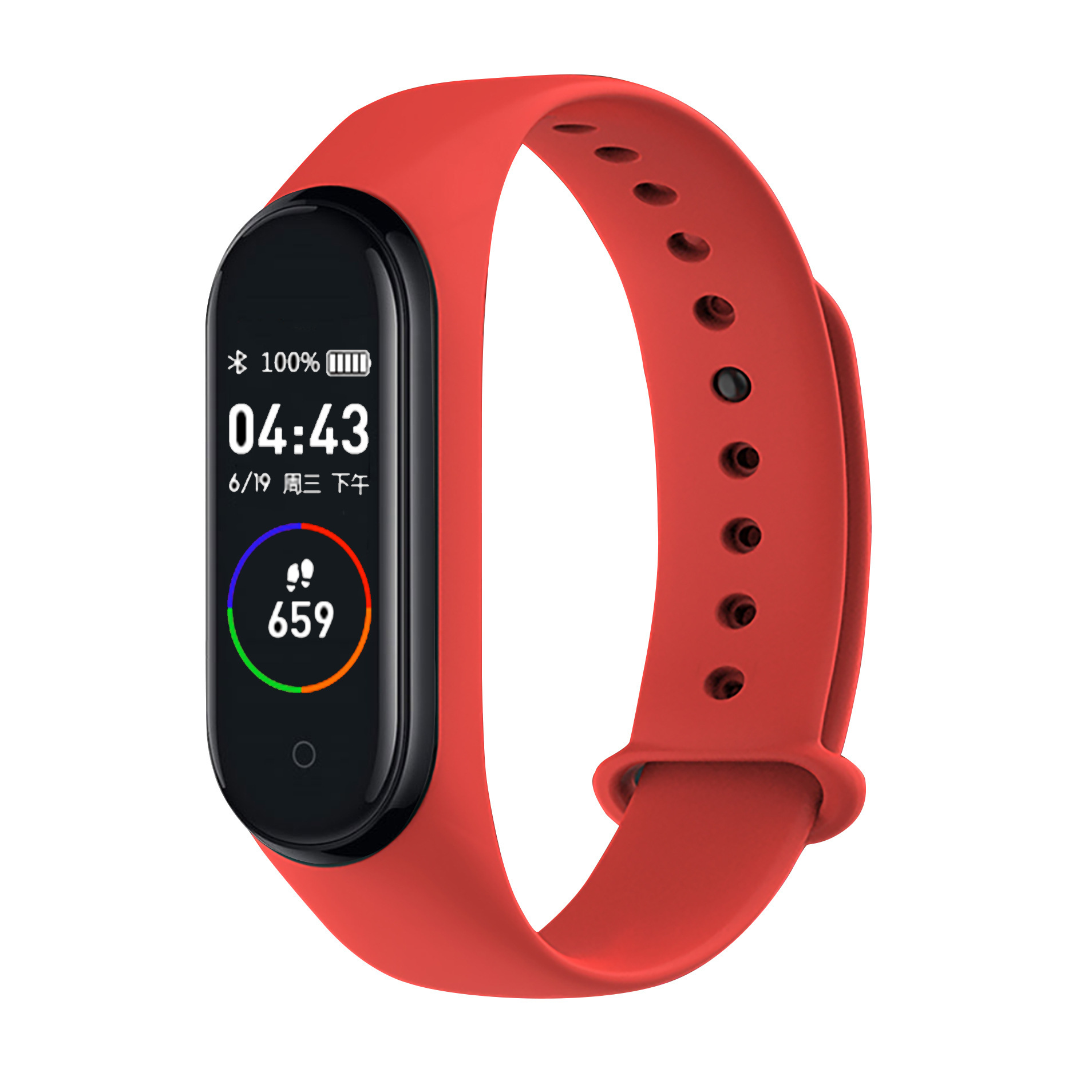 M4 Smart Bracelet Cross-border Sports Smart step-counting bracelet Blood Pressure and heart Rate reminder Multi-functional mobile phone factory direct sales Specification drawing