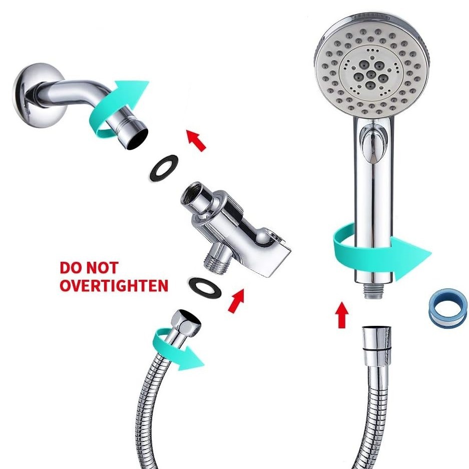 Amazon Japan handheld showerhead set, one-button water-stop showerhead, five-function pressurized water heater, showerhead Application Scenario