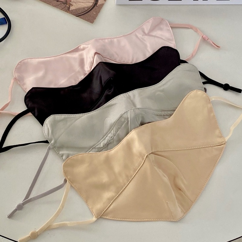 Light and thin summer silk mulberry silk sun protection mask for going out to block ultraviolet rays, face mask with eye protection corners, soft face mask for women Specification drawing