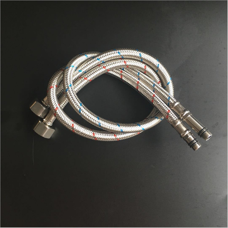 304 stainless steel wire braided flexible hose DN15 G3/8 G1/2 metal pipe pointed hose for hot and cold faucet water inlet Application Scenario