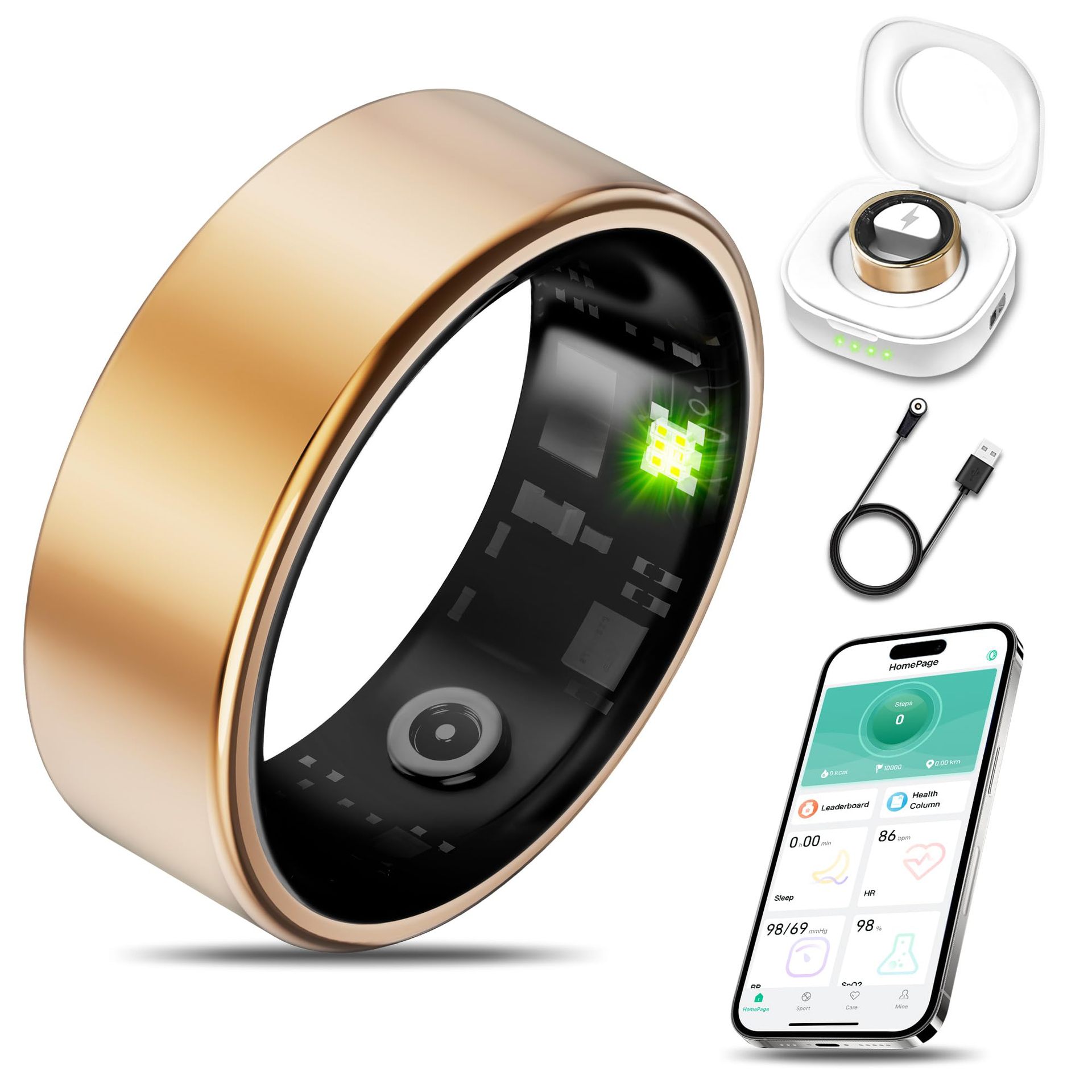 Amazon's best-selling Smart Ring, heart rate, blood oxygen, sleep and health monitoring multi-functional Smart ring full figure