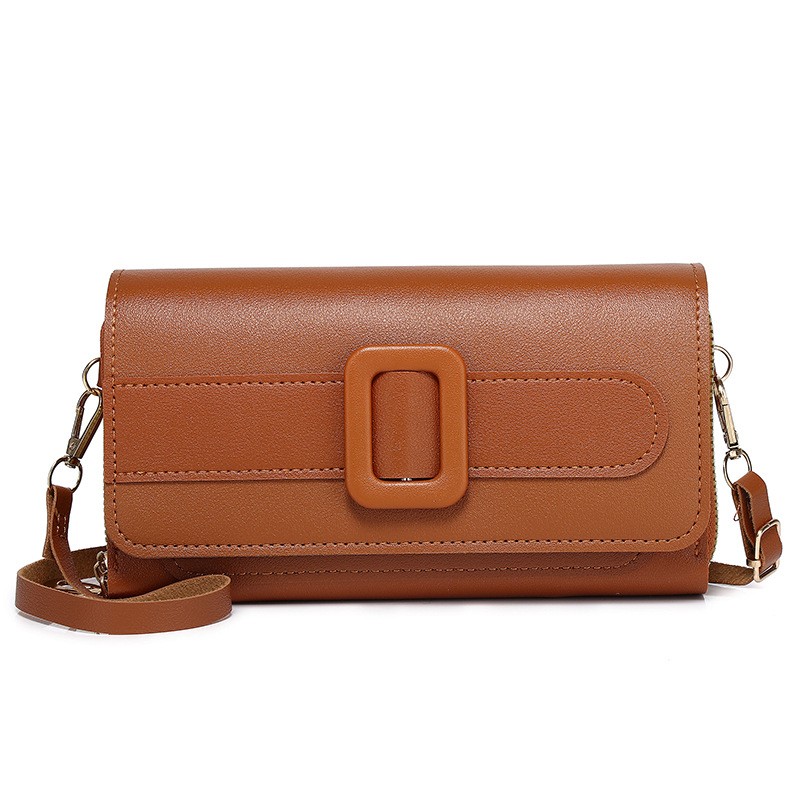 Wallet, women's bag, crossbody bag, high-end feel, mobile phone bag, niche fashion, solid color small square bag, versatile and retro, single-shoulder crossbody bag Item Picture