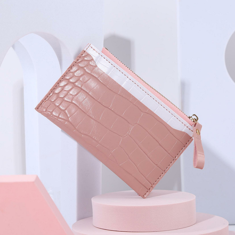 In 2021, the new trend of coin purse for female students, the bus card bag, is simple and fashionable, with a color-blocking and color-blocking zipper bag for women on Instagram Item Picture