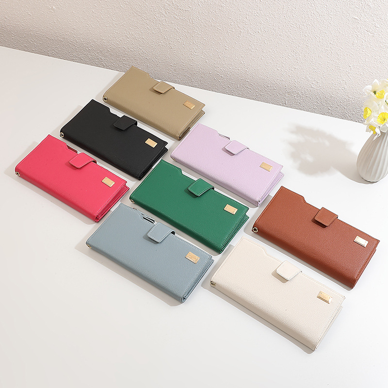 New cross-border women's wallet with large capacity, fashionable clutch, multiple slots, women's long wallet with buckle, long wallet Item Picture