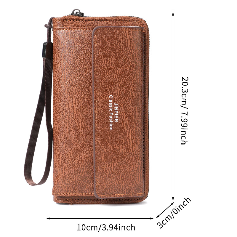 Cross-border men's wallet PU multi-slot casual long wallet, new large-capacity clutch, mobile phone coin purse for men Item Picture
