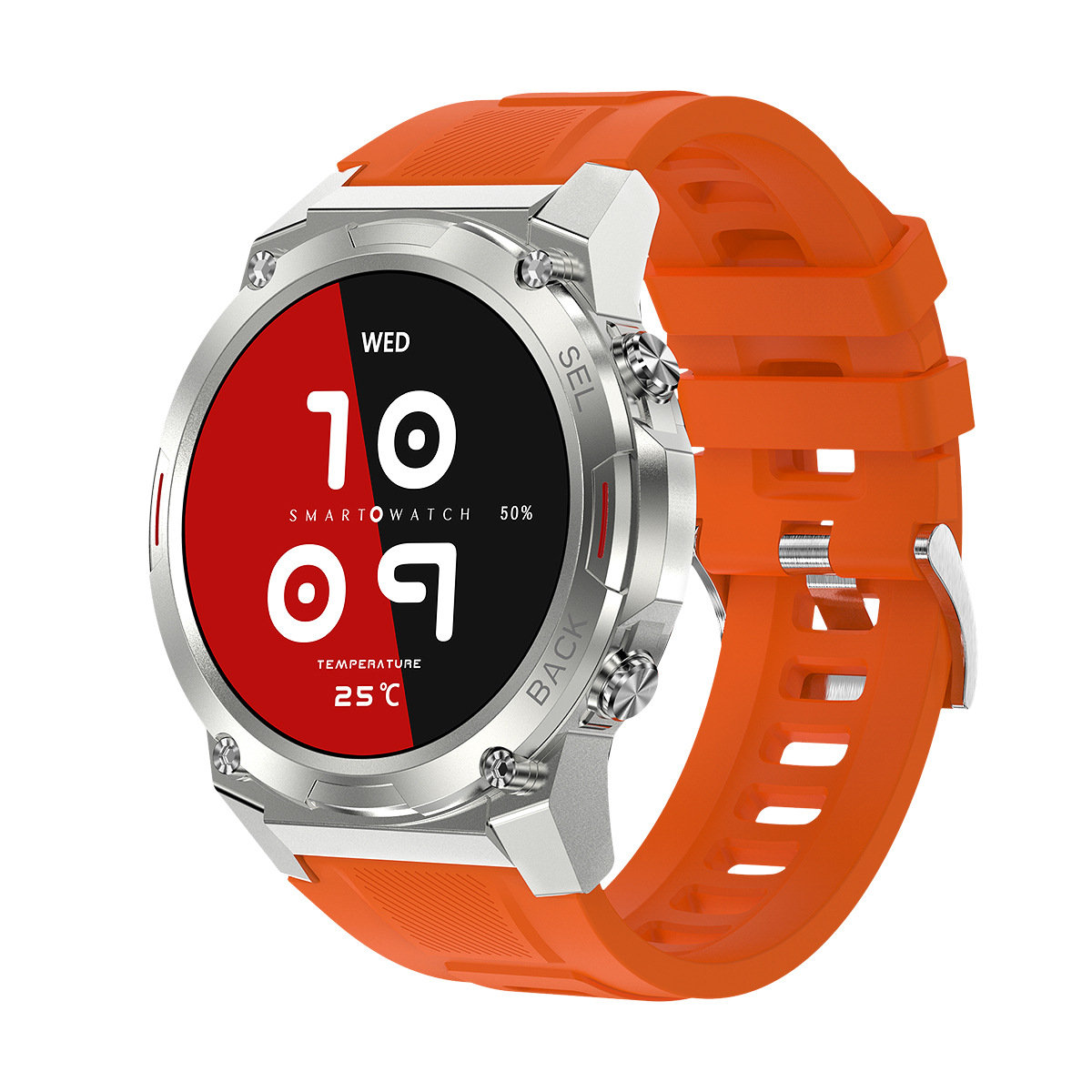 The new cross-border DM51 DM56 DM58 GPS smartwatch features a 1.43AMOLED always-on screen with NFC and Bluetooth connectivity Specification drawing