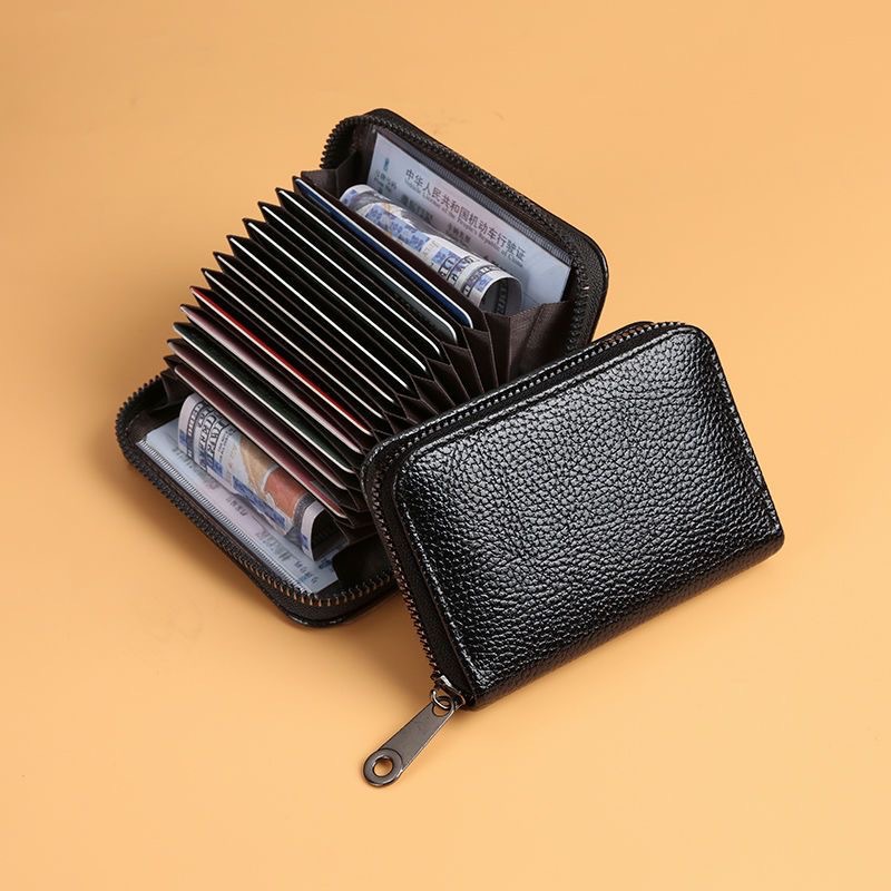 Men's anti-theft card bag, high-end card bag, large-capacity anti-demagnetization ID card holder, ultra-thin card case, small women's card bag Specification drawing