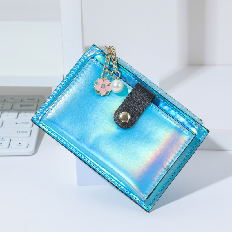 New bag, women's wallet, short wallet, women's laser colorful, fashionable and simple, student coin purse, women's niche design Specification drawing