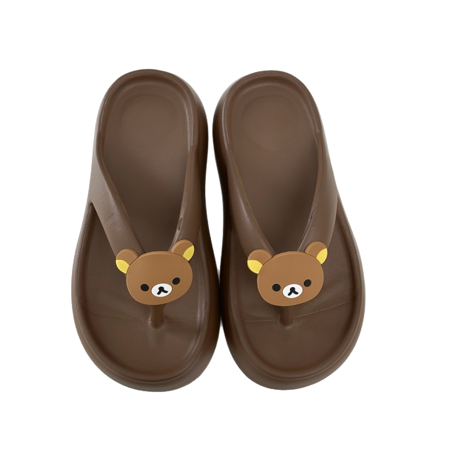 Relaxing Bear Flip-flops 2025 New style Versatile women cartoon height-increasing slippers can be worn outside in summer as casual soft-soled thick-soled slippers Item Picture