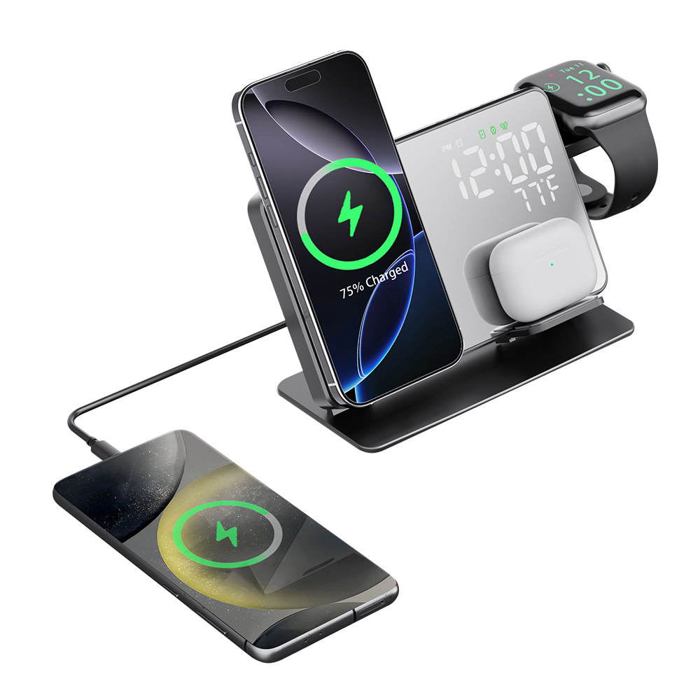 The new foldable magnetic multi-functional three-in-one wireless charger is suitable for the iPhone 15MagSafe phone charger details Picture