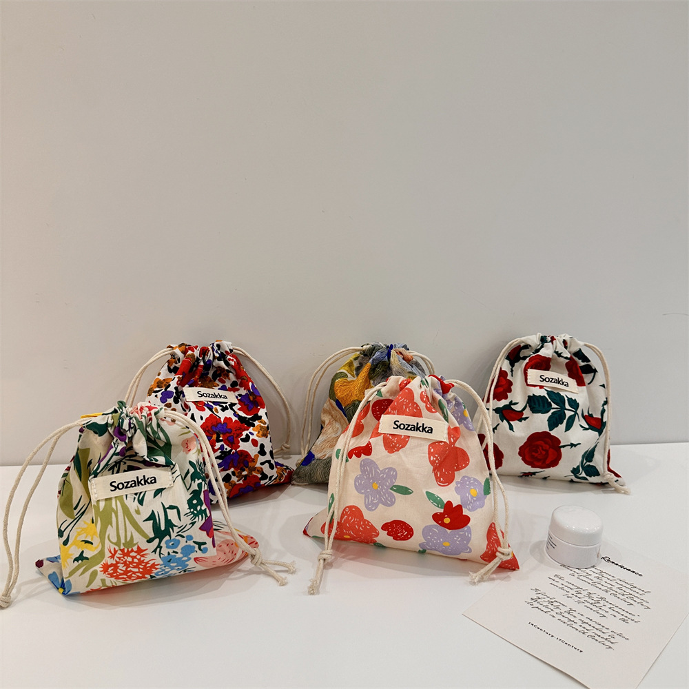 34225 Storage bag, small cloth bag, Japanese lipstick bag, portable makeup bag, women's portable cosmetics bag, drawstring bag details Picture