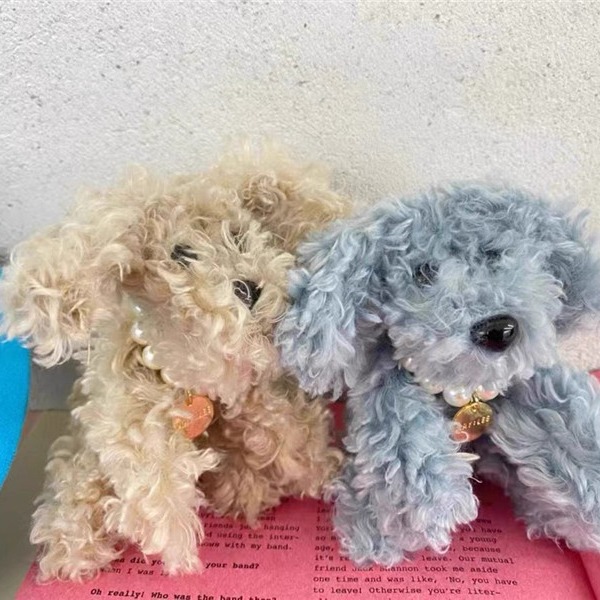 Korean teddy puppy, plush keychain, Instagram blogger's ugly dog doll, bag, pendant, couple accessories full figure
